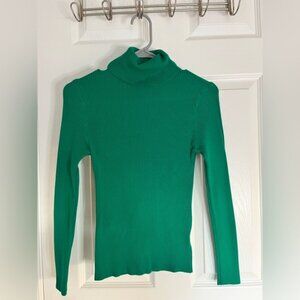 SHEIN Emerald Green Ribbed Turtleneck Sweater – Women’s Medium
